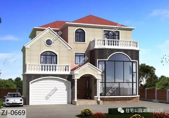 14.4X15.5米農村三層別墅設計圖，好看又實用