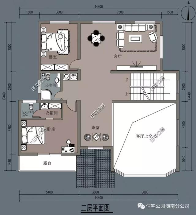 14.4X15.5米農村三層別墅設計圖，好看又實用