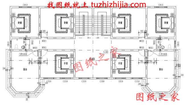 農村二層半雙拼別墅設計圖，客廳中空，帶大露臺
