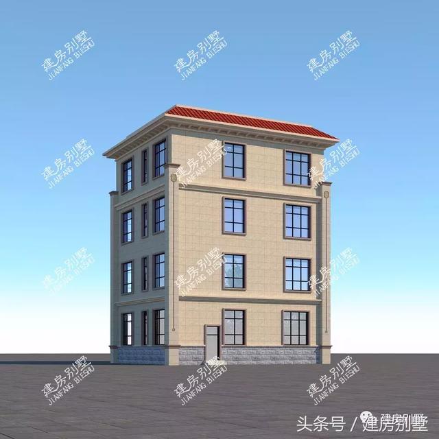 平屋頂四層農村房屋設計方案圖，旺財的戶型