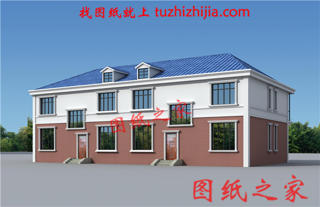 農(nóng)村建房兄弟雙拼兩層住宅設計圖，單戶150平米左右