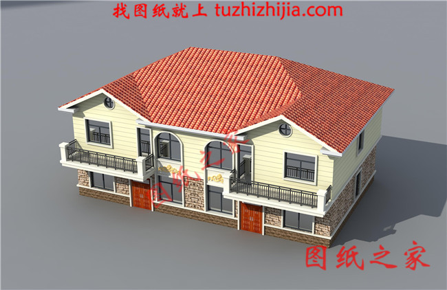 簡單實用二層雙拼樓房設計圖,造價30萬左右,雙拼別墅