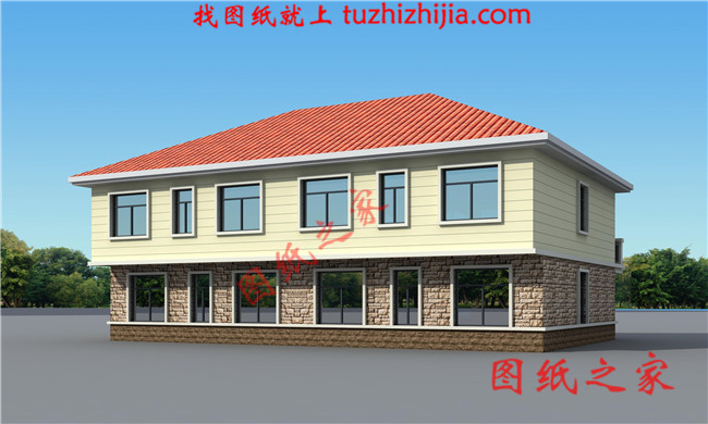 簡單實用二層雙拼樓房設計圖,造價30萬左右,雙拼別墅