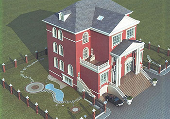 三層半（四層）雙拼別墅房屋設計圖，外觀大氣、漂亮