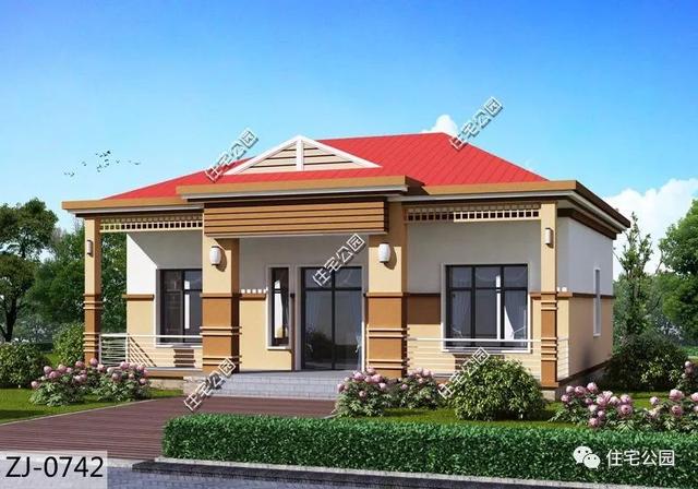 12x11米新農(nóng)村平層別墅戶型圖，3臥2廳很實用