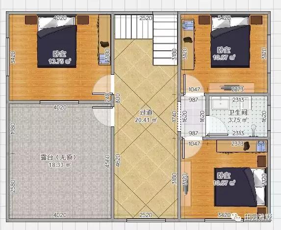 帶配房廚房的二層農村房屋設計圖，看好就開建啦