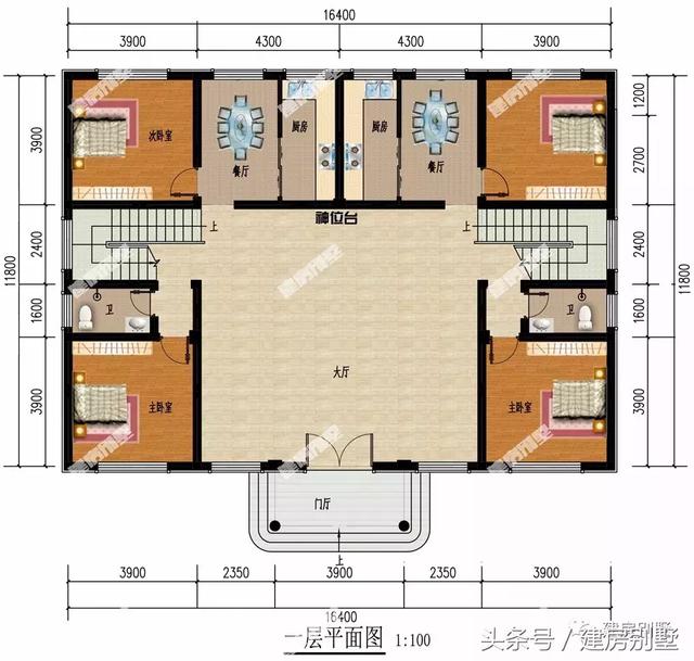 16*12米二層雙拼別墅設計圖，建好保證很有面子