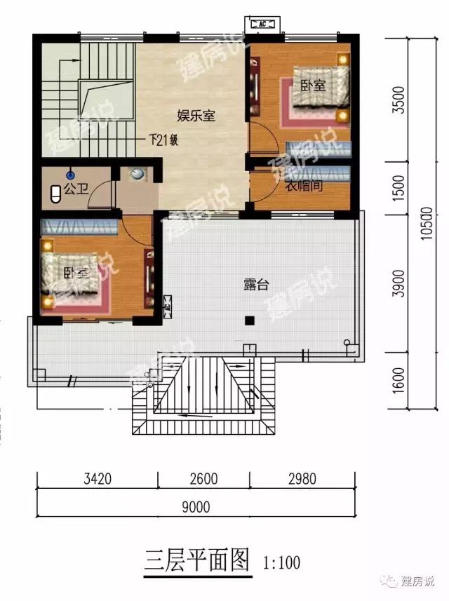 9*10米三層飄窗闊氣小洋樓設計方案，小宅基地有福了