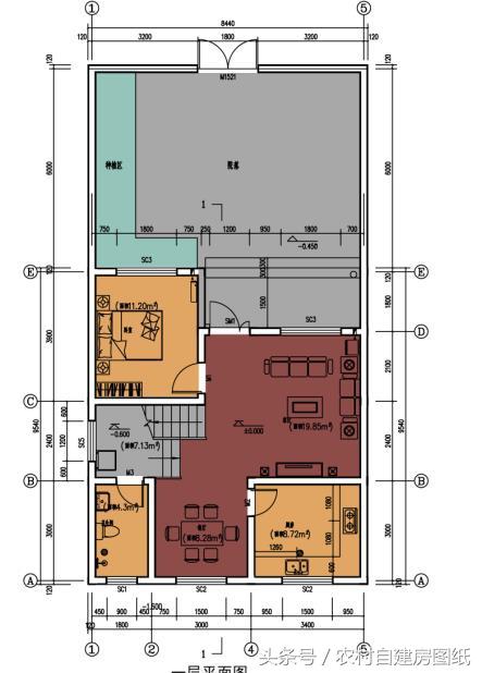 2款帶庭院的雙拼農村自建房戶型圖，小宅基地可以看看