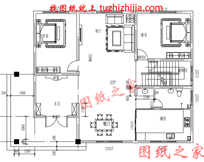 簡單實用兩層樓的房子設計圖，13&times;10占地130平方米