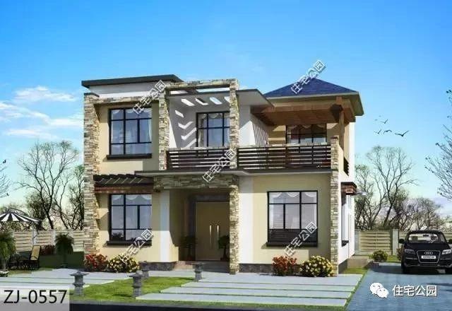 11X11米農(nóng)村現(xiàn)代二層樓房設(shè)計(jì)圖，布局真實(shí)用