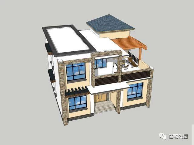 11X11米農(nóng)村現(xiàn)代二層樓房設(shè)計(jì)圖，布局真實(shí)用