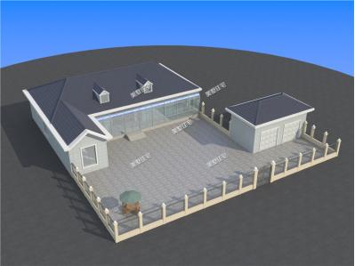 農村一層自建平房圖，院子大的可以當操場