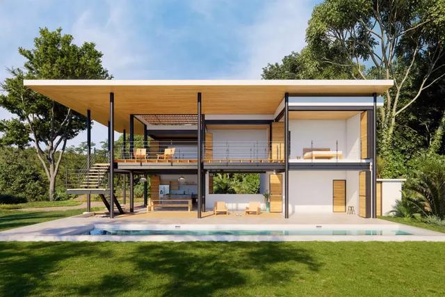 度假風格、輕松悠閑的家庭別墅效果圖實拍，真漂亮