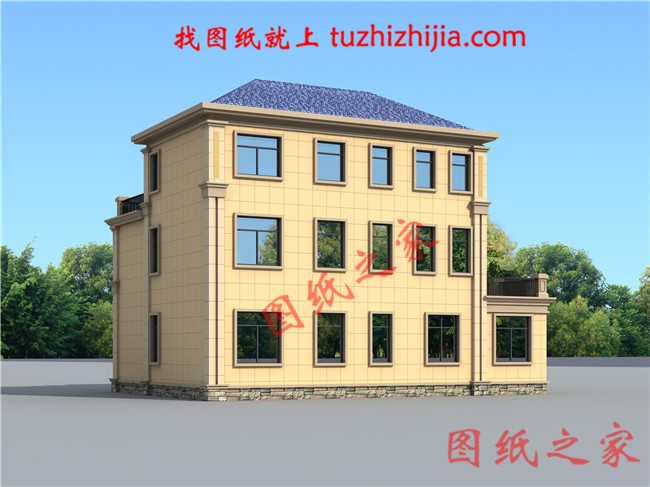 簡潔大氣140平方三層房子設計圖,帶車庫