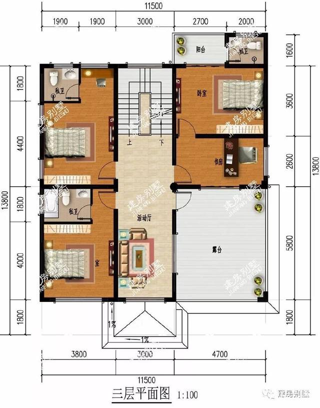 3款帶大露臺(tái)的四層別墅設(shè)計(jì)方案圖，挑一套隨便建