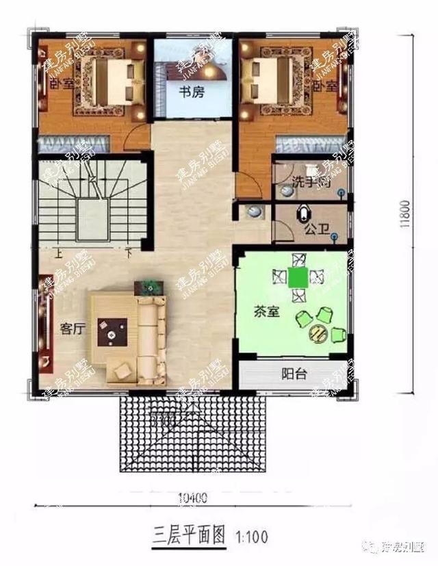 3款帶大露臺(tái)的四層別墅設(shè)計(jì)方案圖，挑一套隨便建