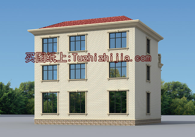 帶車庫三間復(fù)式三層樓房設(shè)計(jì)圖,外觀精致、大方