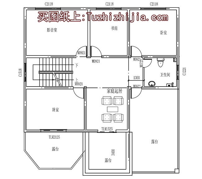 帶車庫三間復(fù)式三層樓房設(shè)計(jì)圖,外觀精致、大方
