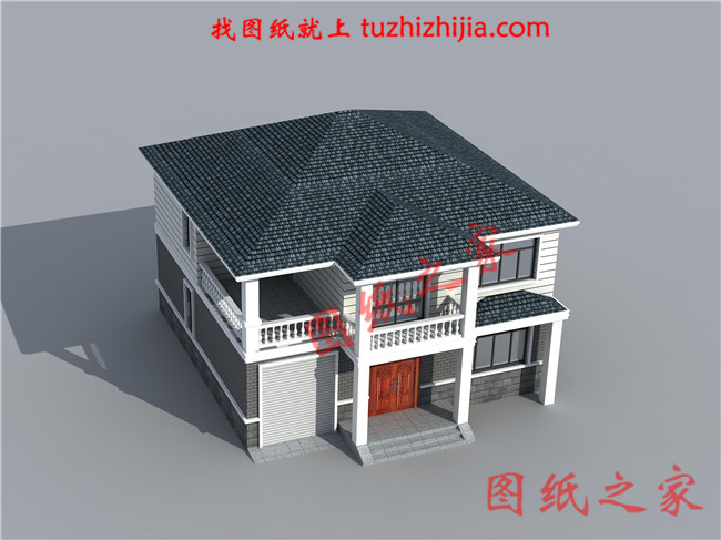 農(nóng)村三間兩層樓房設(shè)計(jì)圖，帶車庫(kù)，戶型簡(jiǎn)單實(shí)用