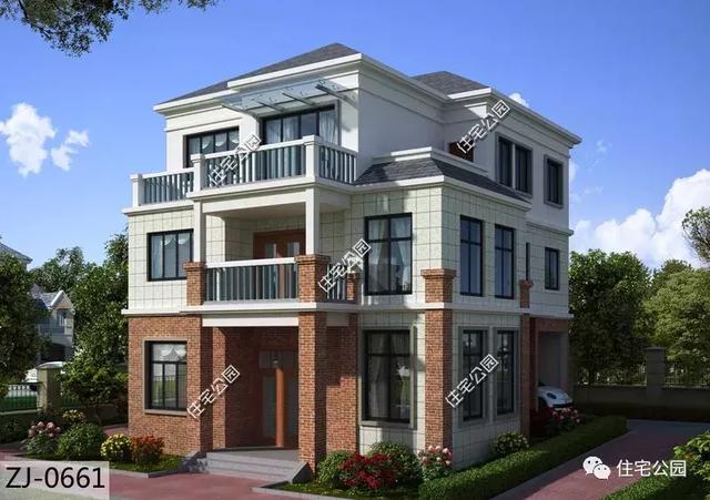 農(nóng)村三層半小洋樓設(shè)計(jì)圖，三層半帶閣樓別墅戶型就選他