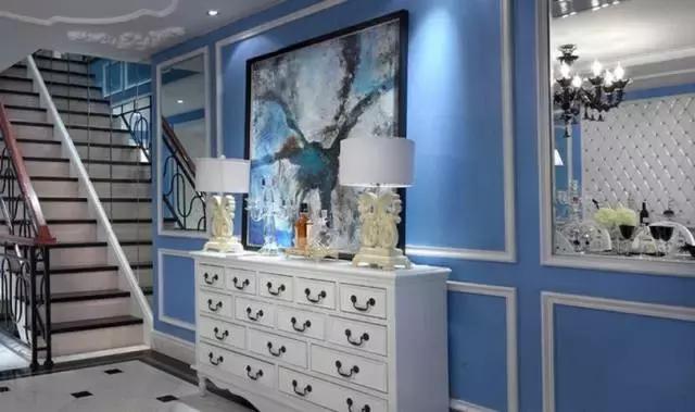 300平歐式藍(lán)調(diào)別墅裝修案例實(shí)拍，浪漫唯美