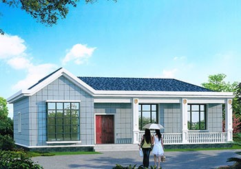 140平一層平房別墅設(shè)計(jì)圖，兩客廳兩衛(wèi)四臥室