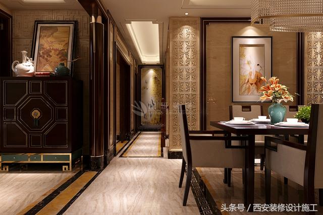 別墅豪華高端中式風格裝修實景照片圖，大氣