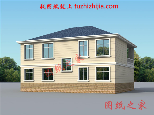 農村四間兩層樓房設計圖，帶車庫，時尚經濟，最適合農村施工的絕佳戶型