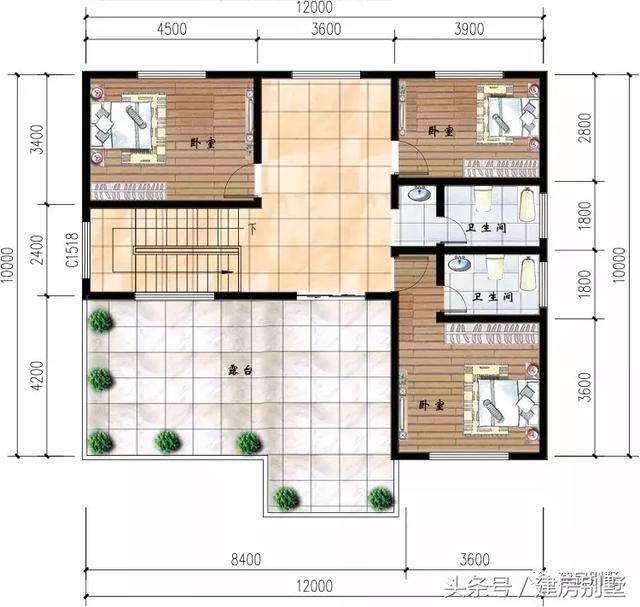 3款開間12米的農村三層房屋設計圖，第2款很受歡迎