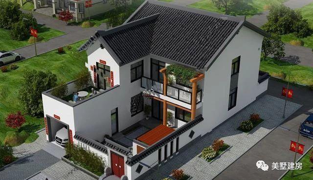 傳統(tǒng)古典中式二層自建房設(shè)計方案圖，建一棟輕松搞定丈母娘