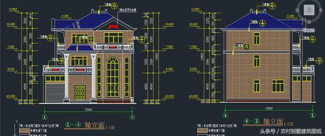 150平左右三層單家獨院式別墅方案圖，30萬建起來
