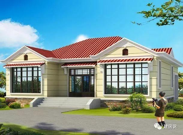 農村蓋一層平房設計圖大全，一層也能蓋出別墅型