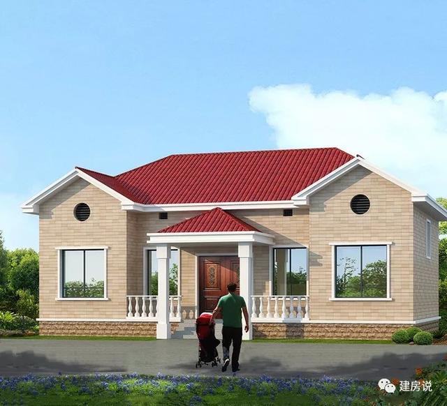 農村蓋一層平房設計圖大全，一層也能蓋出別墅型