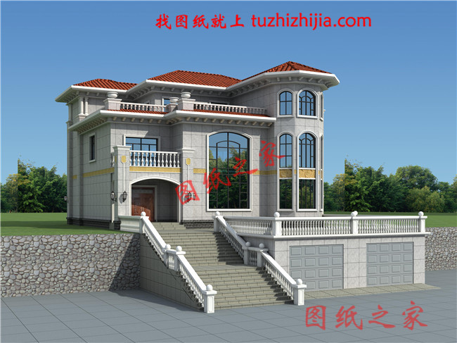 鄉下復試三層房子設計圖,帶堂屋,客廳中空,輕奢風格