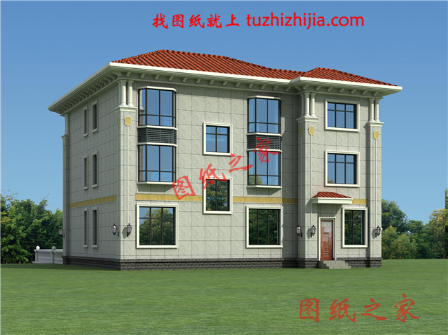 鄉下復試三層房子設計圖,帶堂屋,客廳中空,輕奢風格