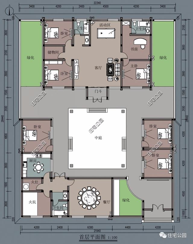 四合院戶型方案圖大全，徽派四合院PK北式四合院