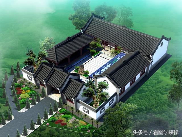 農村四合院房屋設計效果圖大全，美不美看了再說