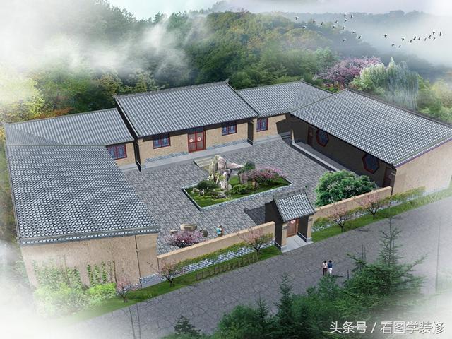 農村四合院房屋設計效果圖大全，美不美看了再說