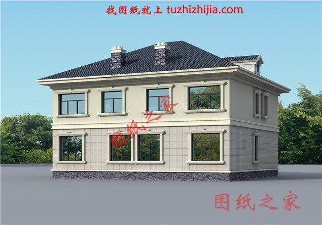 農(nóng)村簡(jiǎn)單雙拼小戶型,總面積190平方米,合理的利用了每一個(gè)空間