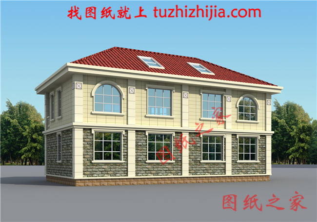 農村120平米兩層樓的房子設計圖，外觀新穎