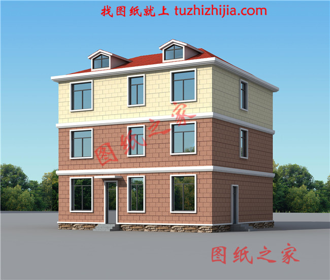 簡單實用新農村三層住宅房屋設計圖,時尚大氣,低調
