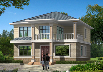 20萬左右普通農(nóng)村房子設(shè)計圖，二層簡約小別墅