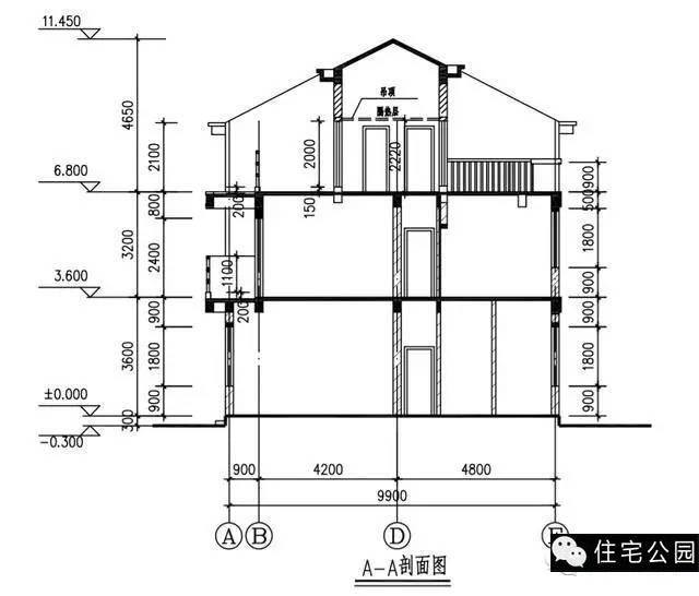 11.7X10米農村3層別墅，兩側無窗、方正實用