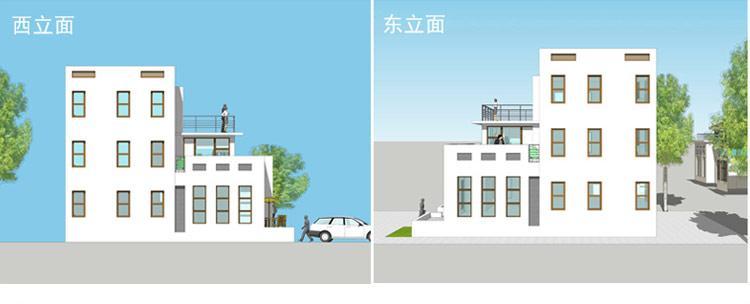 [房先生]三層對稱自建房別墅圖紙 現代中式帶陽光房大露臺
