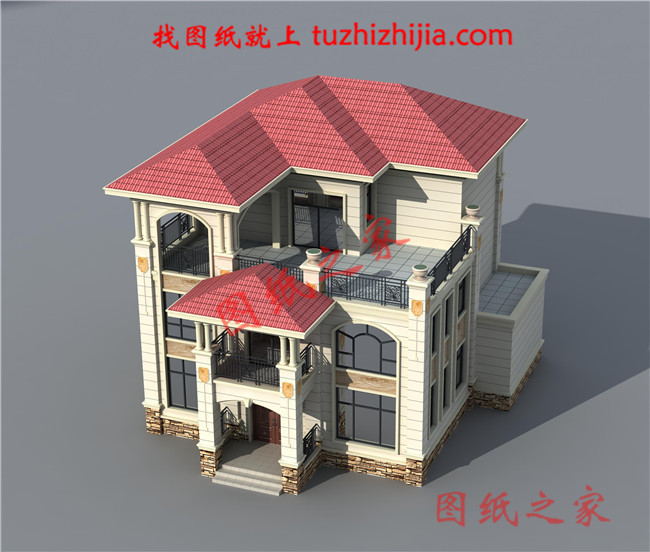 農村帶地下室二層半自建房屋設計圖,樓中樓設計,歐式風格