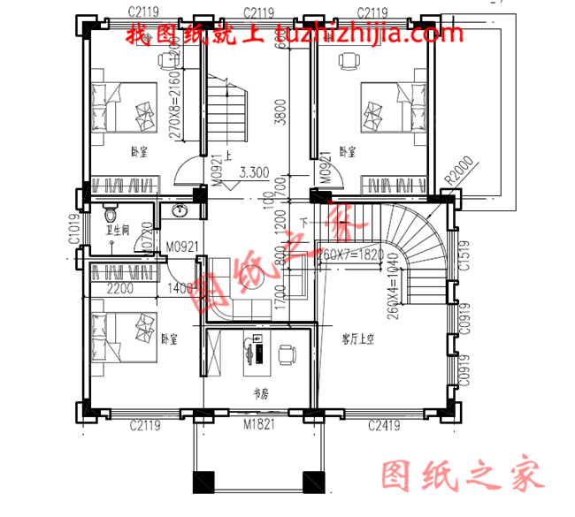 農村帶地下室二層半自建房屋設計圖,樓中樓設計,歐式風格