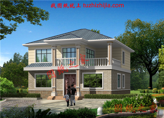 20萬左右普通農村房子設計圖，二層簡約小別墅
