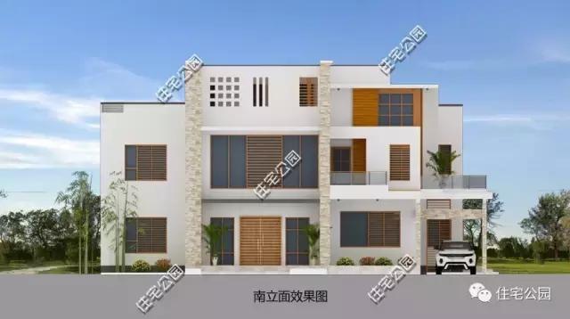 19X15米3層現代別墅，復式樓中樓設計，90后大愛！