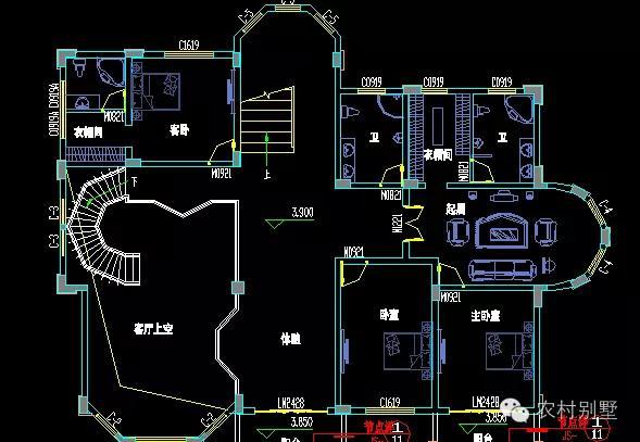 大氣三層復式別墅，帶莊園和游泳池（施工全圖+裝修效果圖）